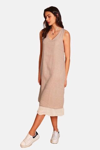 Vestido de lino - Beige