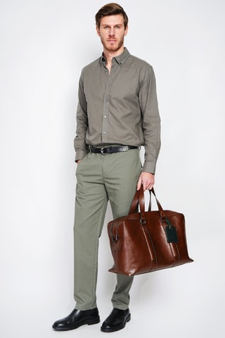 Camisa regular fit de lino - Caqui