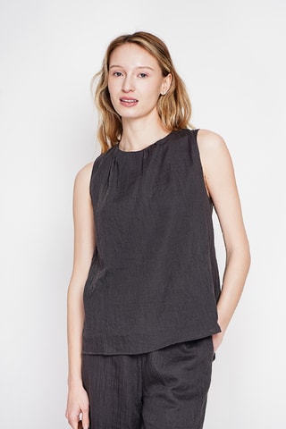 Top de lino - Negro