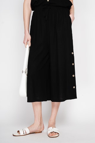 Pantalón pirata de lino - Negro