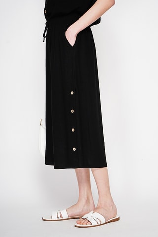 Pantalón pirata de lino - Negro