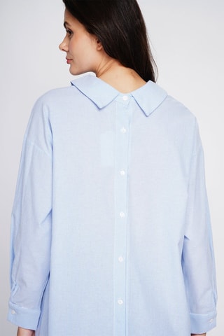 Blusa de lino - Blanco y azul