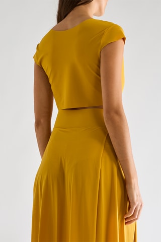 Crop top annodato da mare Tako - Ocra