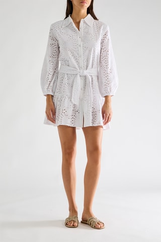 Abito a camicia in sangallo Roane - Bianco