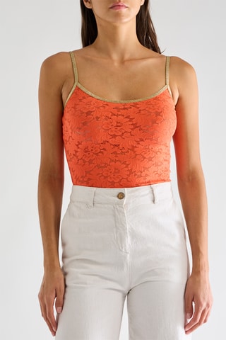 Top in pizzo Spencer - Arancione