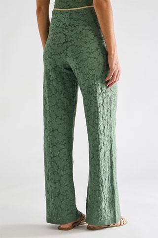 Pantaloni in pizzo vita alta Paige - Mandorla