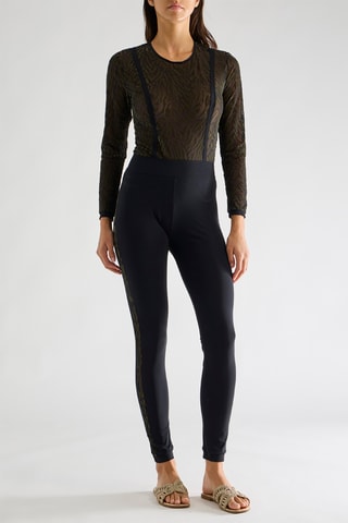 Leggings vita alta  Cyria - Nero/kaki