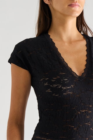 Tuta corta in pizzo Chaili - Nero