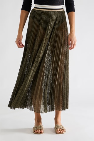 Gonna plissé vita alta Jalia - Kaki