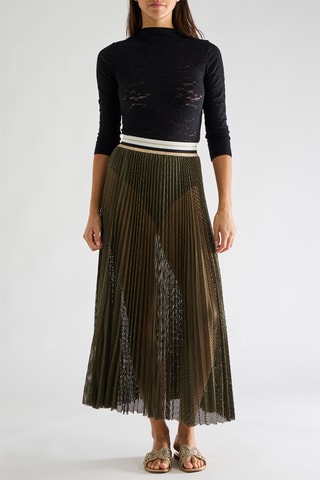 Gonna plissé vita alta Jalia - Kaki