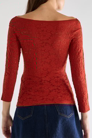 Top in pizzo Tasha - Mattone