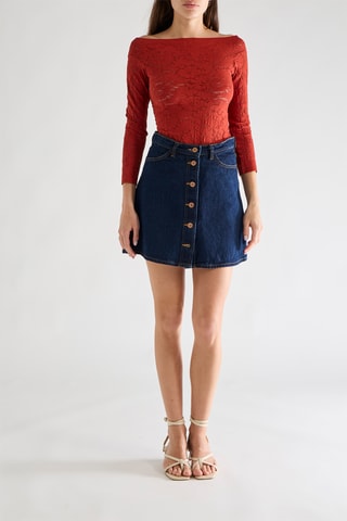 Top in pizzo Tasha - Mattone