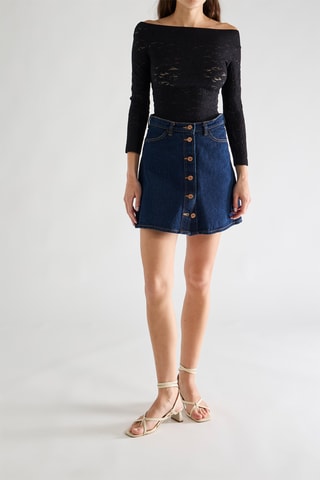 Top in pizzo Tasha - Nero