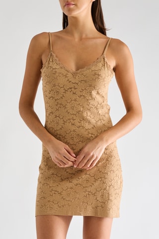 Abito taglio dritto in pizzo Jasun - Biscotto