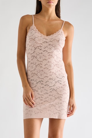 Abito taglio dritto in pizzo Jasun - Polvere