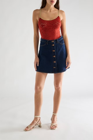 Top in pizzo Spencer - Mattone