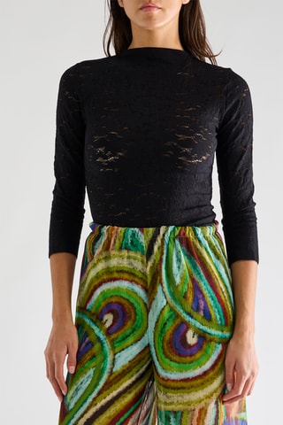 Top in pizzo Gips - Nero