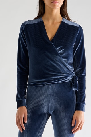 Top a portafoglio in velluto Clenie - Blu