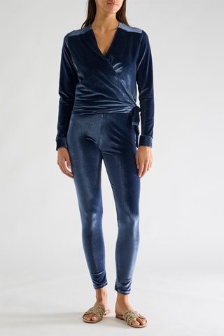 Top a portafoglio in velluto Clenie - Blu