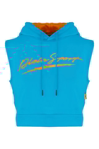 Sweat à capuche - Noir, beige et bleu