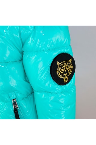 Doudoune à capuche - Bleu, jaune et noir