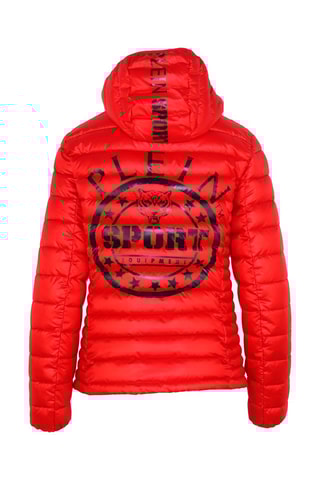 Doudoune à capuche - Bleu et rouge