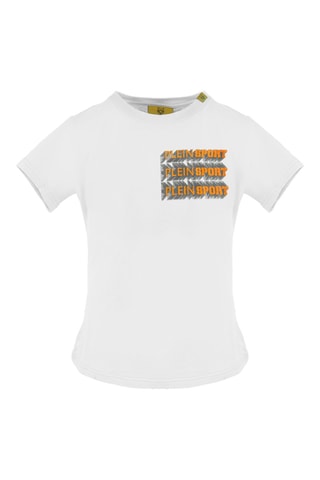 T-shirt - Blanc, orange et gris
