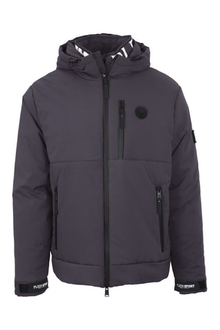 Veste à capuche - Blanc, noir et gris