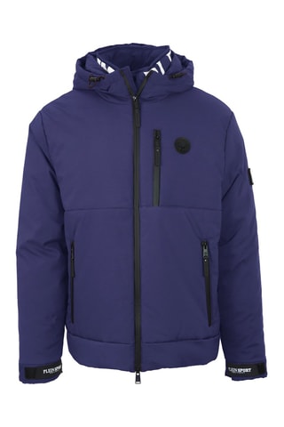 Veste à capuche - Blanc, noir et bleu