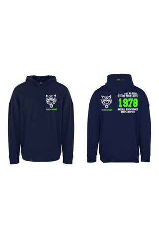 Sweat à capuche - Blanc, noir et bleu