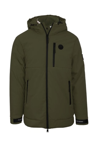 Parka à capuche - Noir, vert et gris