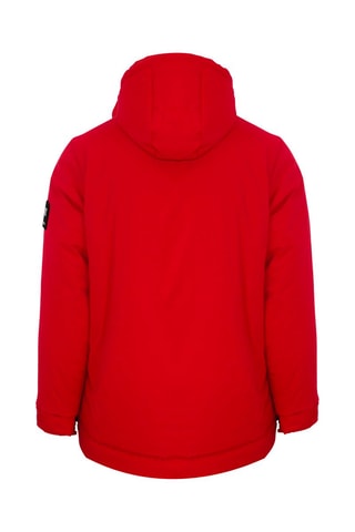 Parka à capuche - Blanc, noir et rouge