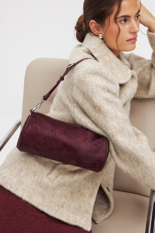 Leren Trendy Handtas - Bordeauxrood