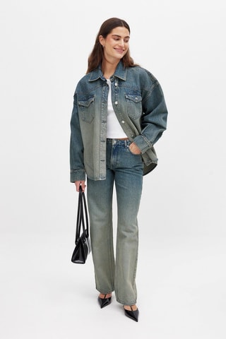 Wijde Jeans Hoge Taille - Kobaltblauw