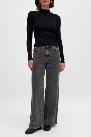 Jeans wide legs - Donkergrijs