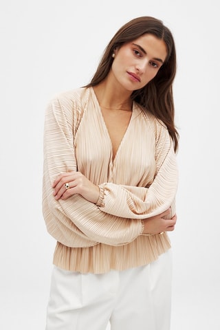 Plissétop - Lichtbruin