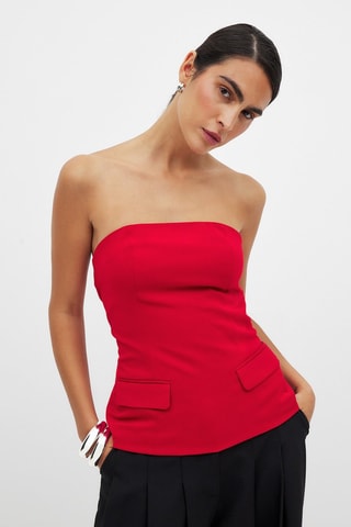 Top bustier - Rouge