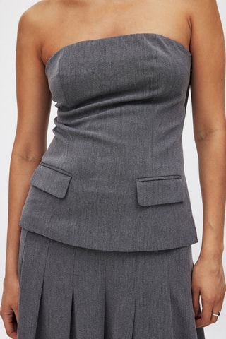 Strapless Top - Donkergrijs