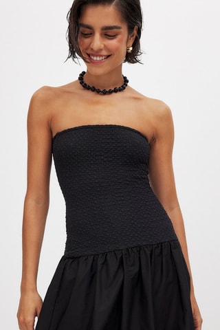 Strapless Jurk - Zwart