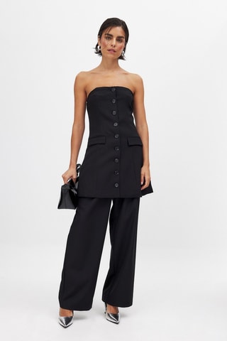Strapless Blousejurk - Zwart