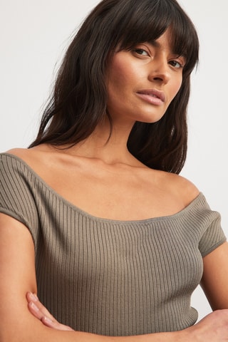 Nauwaansluitende Jurk - Bruin