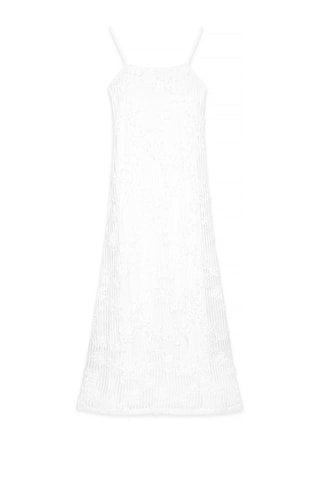 Lange Kanten Jurk - Wit