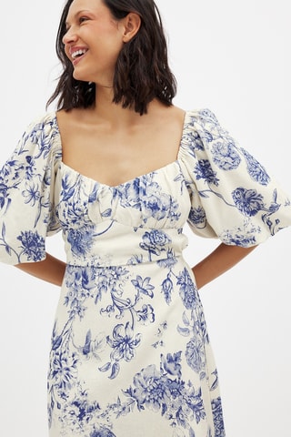 Linnen Trapezium Jurk - Wit