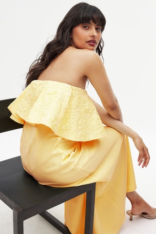 Strapless Jurk - Geel