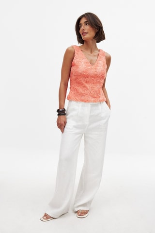 Top regular fit - Koraalrood