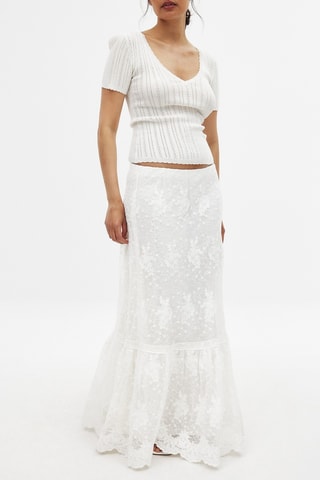 Lange Kanten Rok - Wit