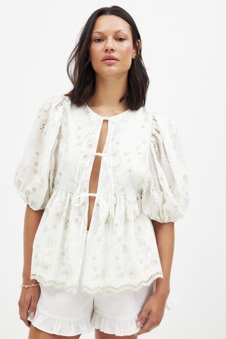 Blouse relaxed - Wit