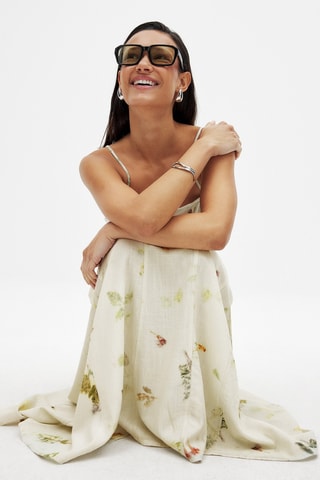 Lange Linnen Jurk - Ecru