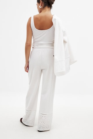 Pantalón wide leg de lino - Blanco