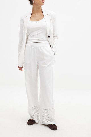 Pantalón wide leg de lino - Blanco